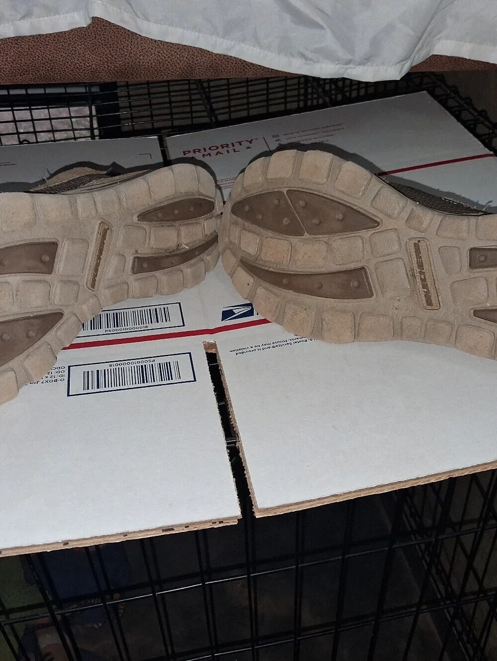Skechers Relaxed Fit Memory Foam Men's Brown Canvas & Suede Slip-On Loafers